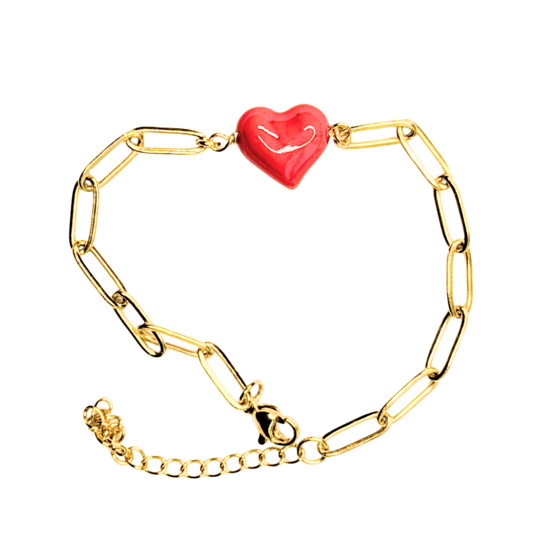 Bracelet cœur chaine trombone